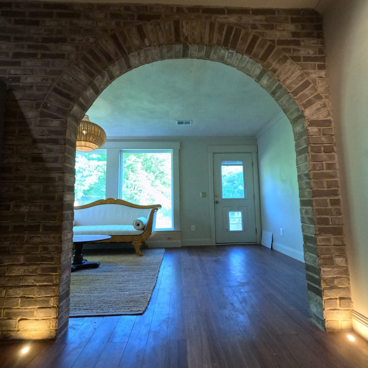 After: the exposed brick archway